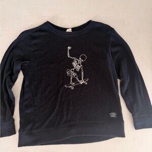 Black Skeleton Graphic Long Sleeve Tee